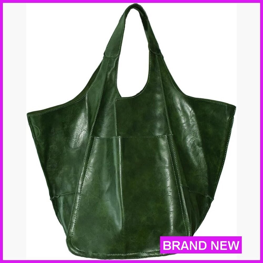 Oversized Hobo Tote Bag Large Capacity PU Leather Work Travel Shopping Purse